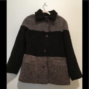 Vtg 1980s Utex Patchwork Wool Jacket Coat